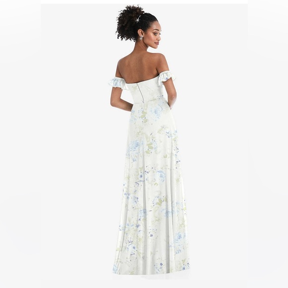 Dessy Thread Bridesmaid Dress Bleu Garden - Picture 2 of 8